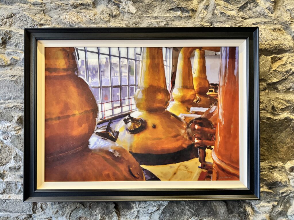 Painting of the Stills at Glendronach distillery